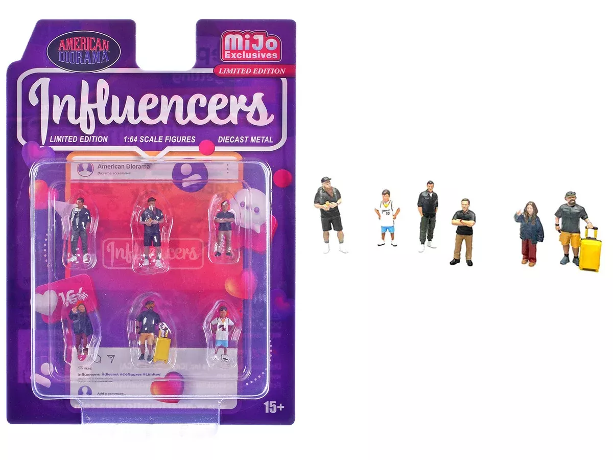 influencers-6-piece-diecast-figure-set-limited-edition-1-64-scal "Influencers" 6 piece Diecast Figure Set Limited Edition for 1/64 Scal
