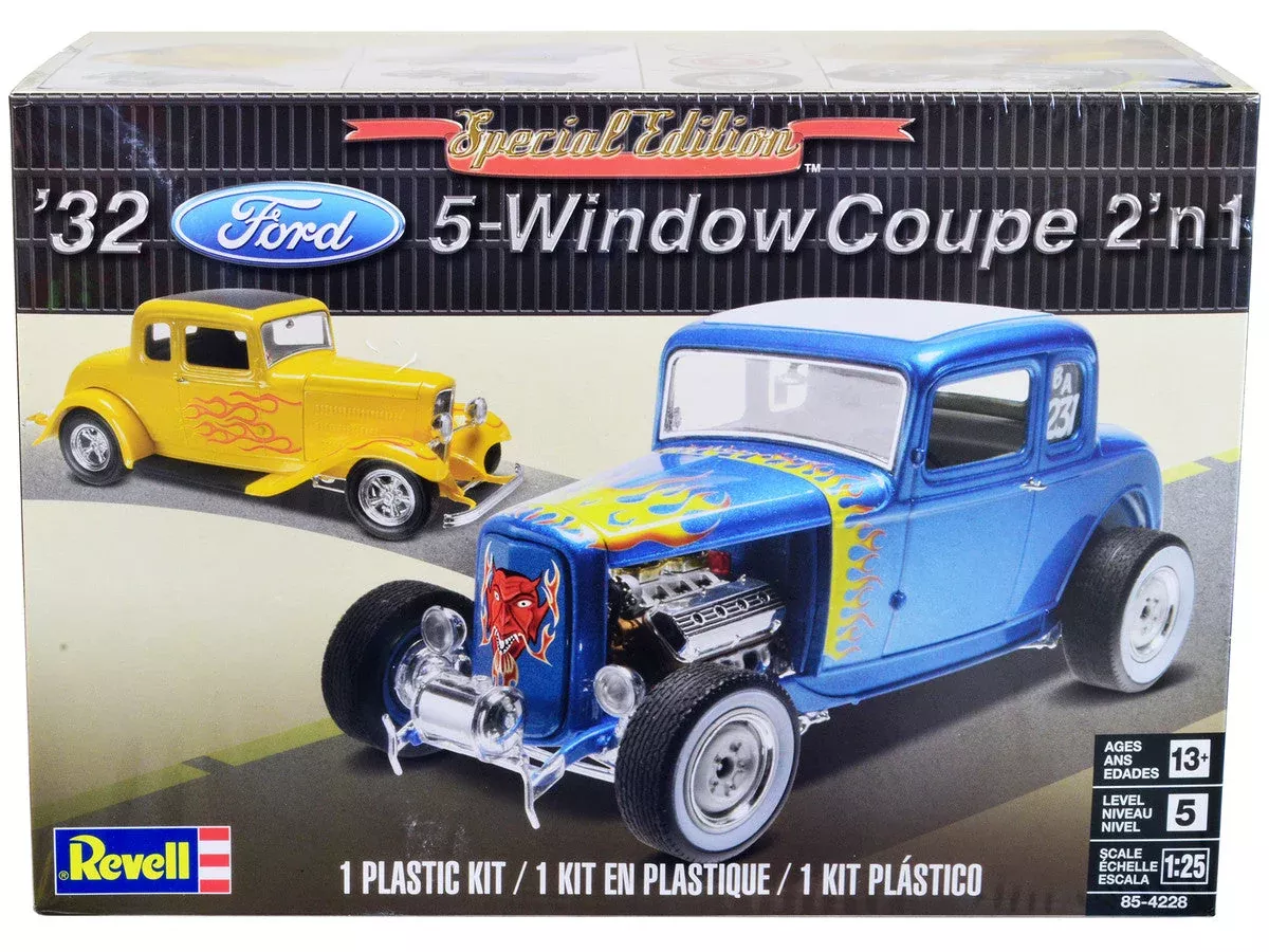 level-5-model-kit-1932-ford-5-window-coupe-2-in-1-kit-1-25-scale-model Level 5 Model Kit 1932 Ford 5-Window Coupe 2-in-1 Kit 1/25 Scale Model