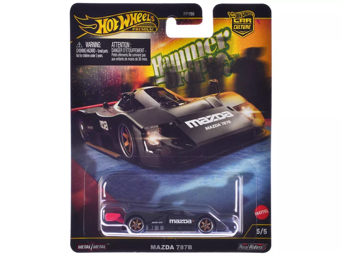 mazda-787b-prototype-race-car-black-hammer-drop-series-diecast-model Mazda 787B Prototype Race Car Black "Hammer Drop" Series Diecast Model