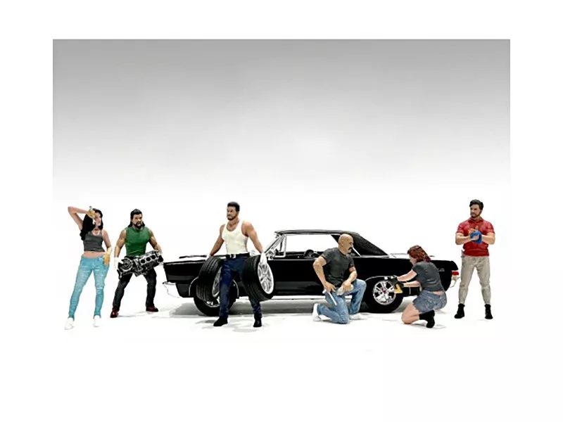 muscle-mechanics-6-piece-figure-set-1-24-scale-models-by-america "Muscle Mechanics" 6 piece Figure Set for 1/24 Scale Models by America