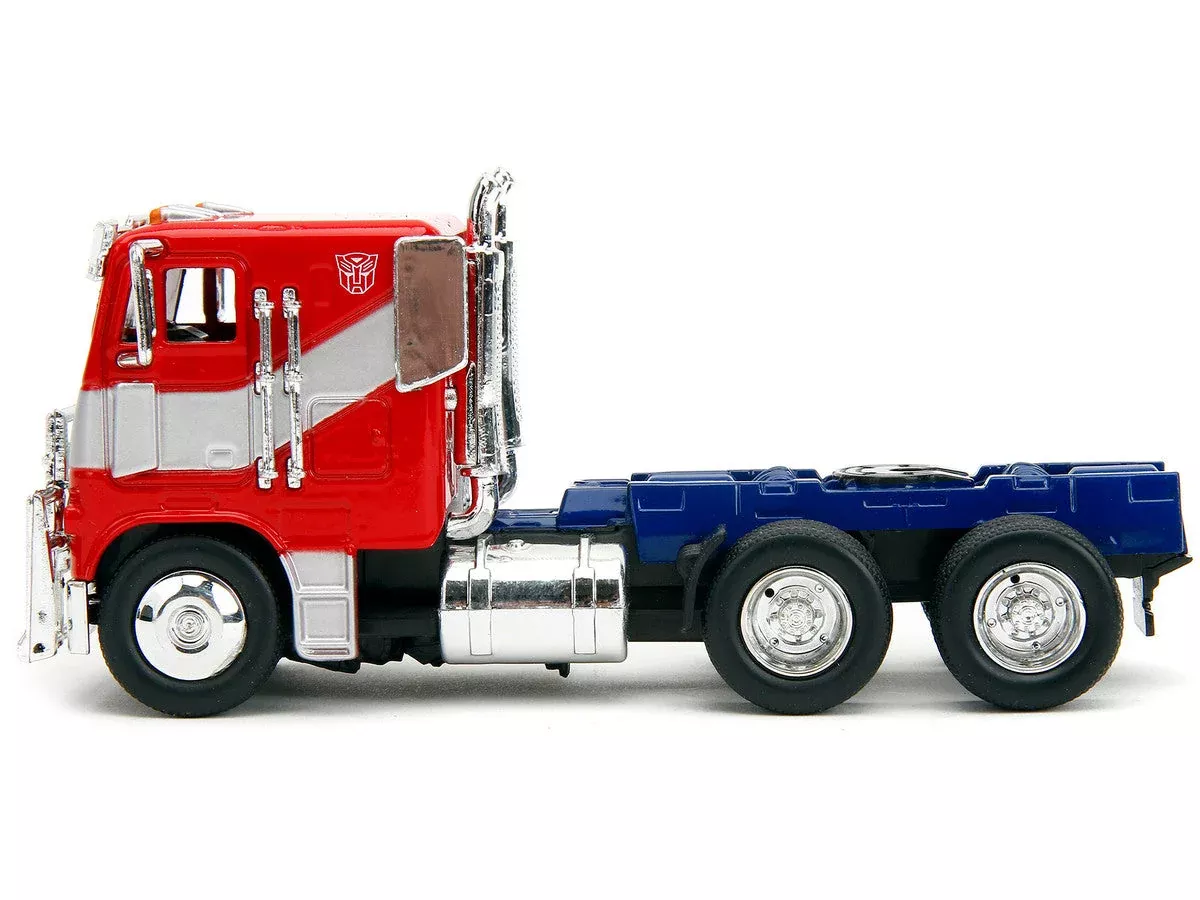 optimus-prime-tractor-truck-red-blue-with-silver-stripes-transfor Optimus Prime Tractor Truck Red and Blue with Silver Stripes "Transfor