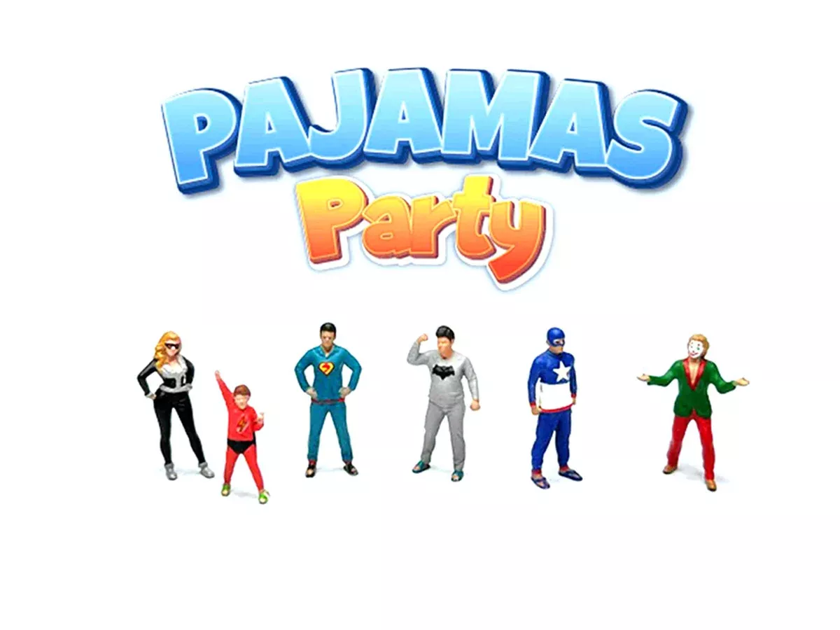 pajamas-party-6-piece-diecast-figure-set-6-figures-limited-edition "Pajamas Party" 6 piece Diecast Figure Set (6 Figures) Limited Edition