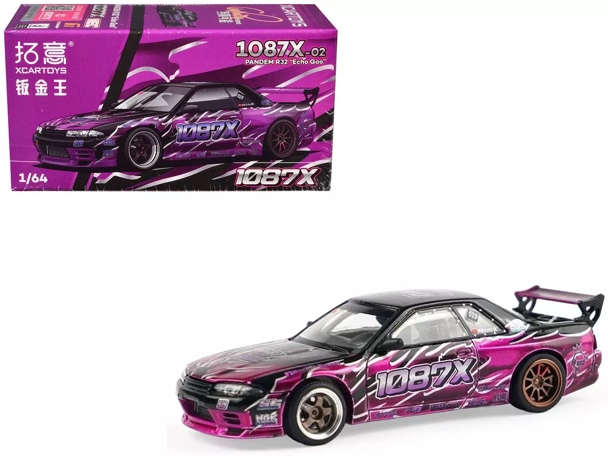 Pandem R32 "Echo Gao - 1087X" Black and Purple 1/64 Diecast Model Car