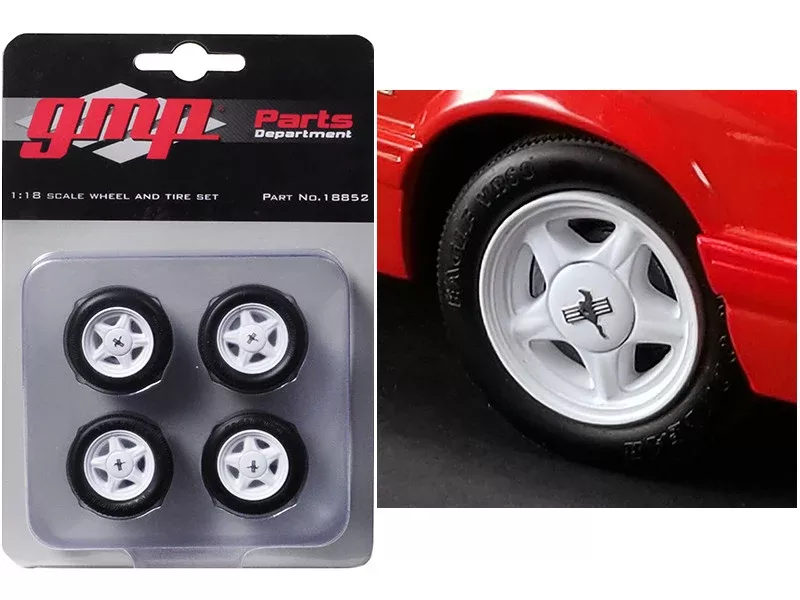 pony-wheels-tires-set-4-pieces-from-1992-ford-mustang-lx-1-18 Pony Wheels and Tires Set of 4 pieces from "1992 Ford Mustang LX" 1/18