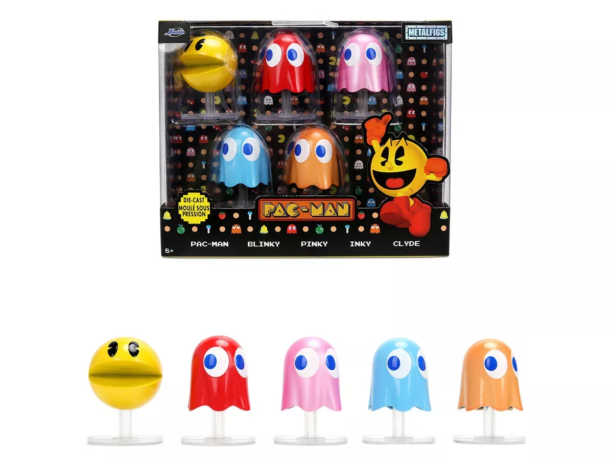 set-5-diecast-figures-pac-man-1980-video-game-metalfigs-serie Set of 5 Diecast Figures "Pac-Man" (1980) Video Game "Metalfigs" Serie