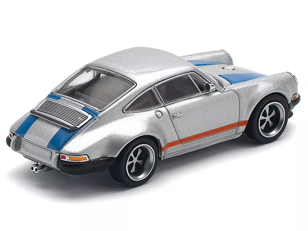 Singer 964 Silver Metallic with Blue and Red Stripes 1/64 Diecast Mode