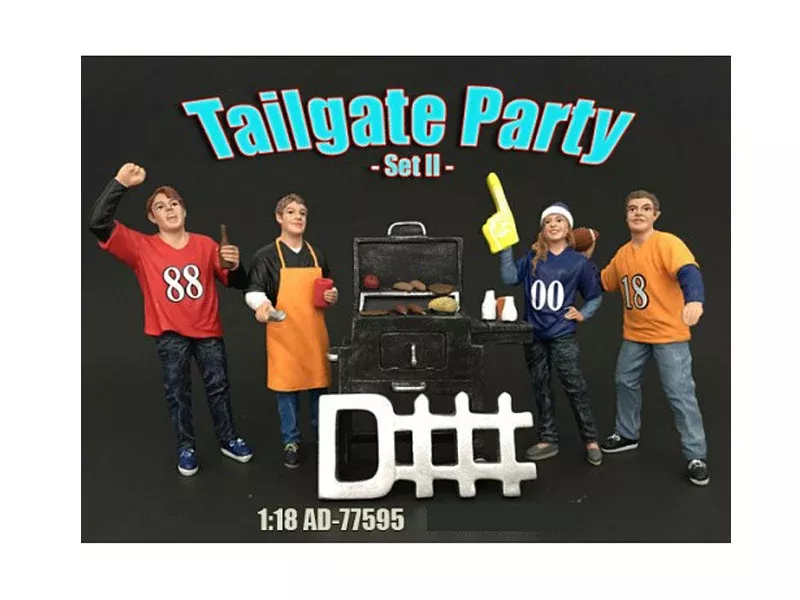tailgate-party-set-ii-4-piece-figure-set-1-18-scale-models-by-amer Tailgate Party Set II 4 Piece Figure Set For 1:18 Scale Models by Amer