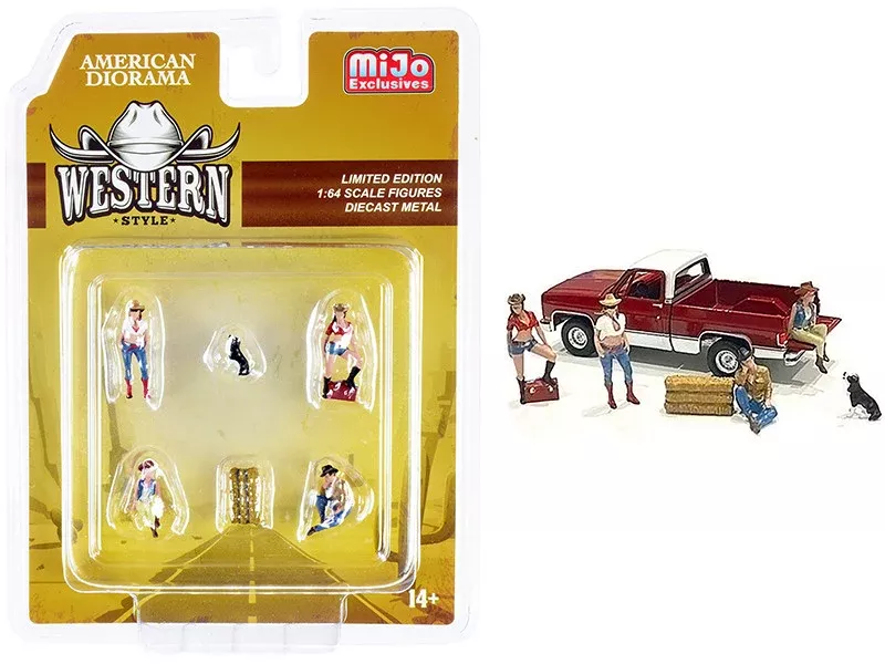 western-style-6-piece-diecast-set-4-figurines-2-accessories-fo "Western Style" 6 piece Diecast Set (4 Figurines and 2 Accessories) fo