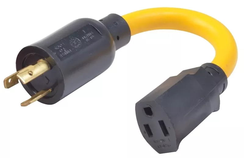 yellow-locking-cord-adapter-12-3-stw-20a-125v-to-15a-125v-9-in Yellow Locking Cord Adapter, 12/3 STW, 20A-125V To 15A-125V, 9 In.