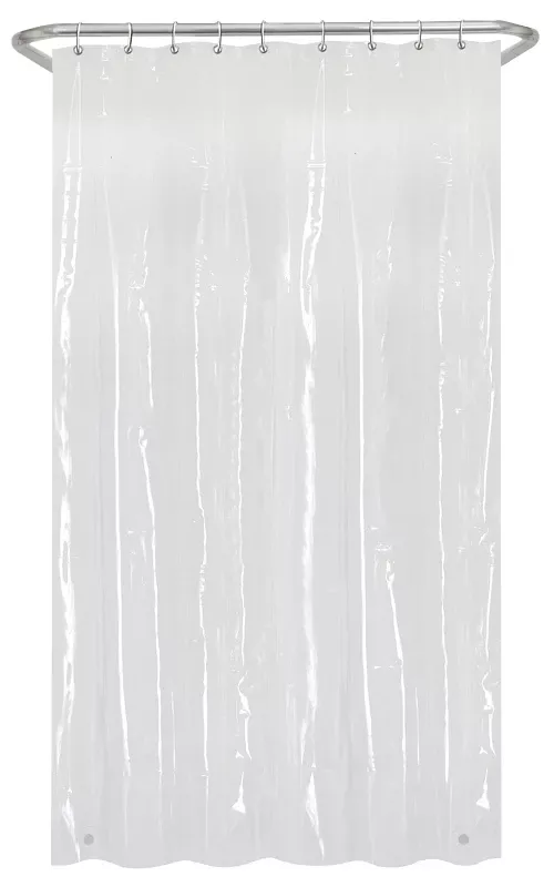 zenna-home-78-in-h-x-54-in-w-clear-solid-stall-liner-peva Zenna Home 78 in. H X 54 in. W Clear Solid Stall Liner PEVA