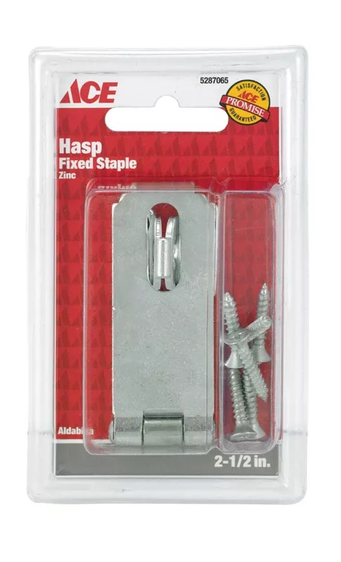 zinc-2-1-2-in-l-fixed-staple-safety-hasp-secure-applications Zinc 2-1/2 In. L Fixed Staple Safety Hasp For Secure Applications