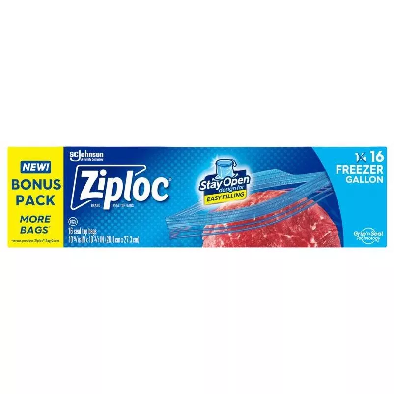 ziploc-1-gallon-freezer-bags-16-pack-with-grip-n-seal-bpa-free-microwave-safe Ziploc 1‑Gallon Freezer Bags – 16‑Pack with Grip ’n Seal, BPA‑Free & Microwave‑Safe
