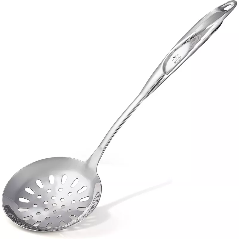 zulay-kitchen-stainless-steel-slotted-serving-spoon-large-frying-spoon-skimmer-d Zulay Kitchen Stainless Steel Slotted Serving Spoon - Large Frying Spoon Skimmer - Durable Utensil with Ergonomic, Easy to Use Handle - Easy to Clean, Perfect for at Home Cooks & Chefs - 14.5